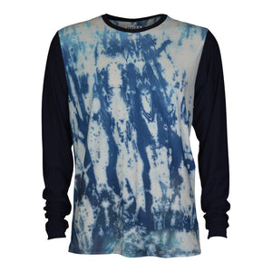 Fromme Merino Jersey Men's Long Sleeve - Shibori/Navy